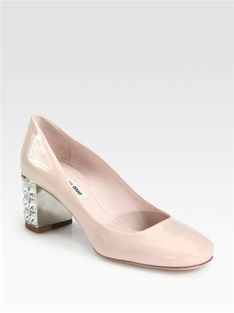 miu miu shoes crystal heel|Women's pumps shoes .